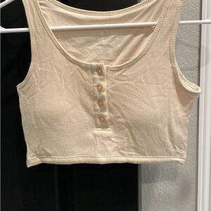 Women's Cream Sleeveless Top